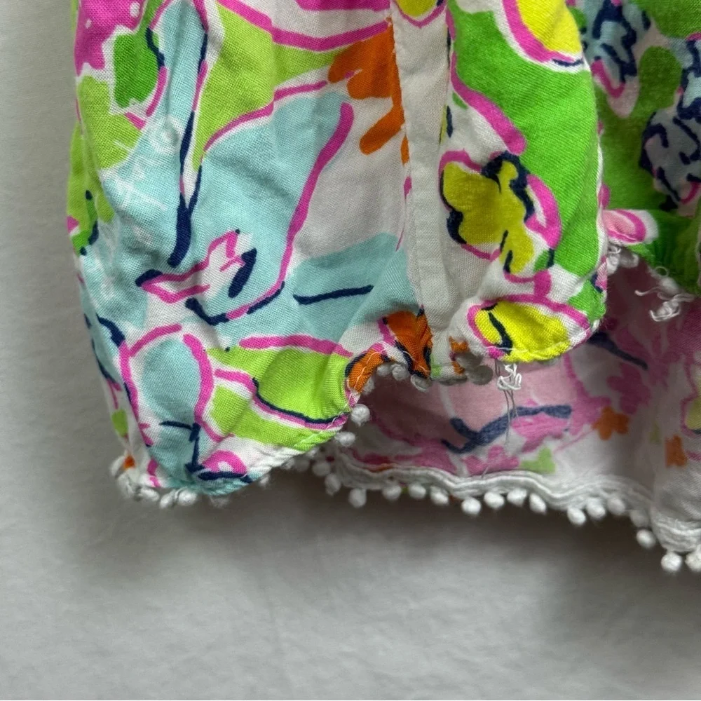 Lilly Pulitzer Pink and Green Floral Dress Size XL